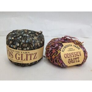 2 Plymouth Ladder Yarn  Odyssey EROS GLITZ Italian Collection Multi Metallic